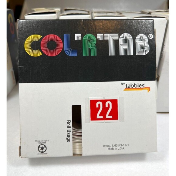Tabbies Original COL'R'TAB 11000 Series Numeric Labels 9 lot 1"H x1 1/2"W BUNDLE - Picture 5 of 11